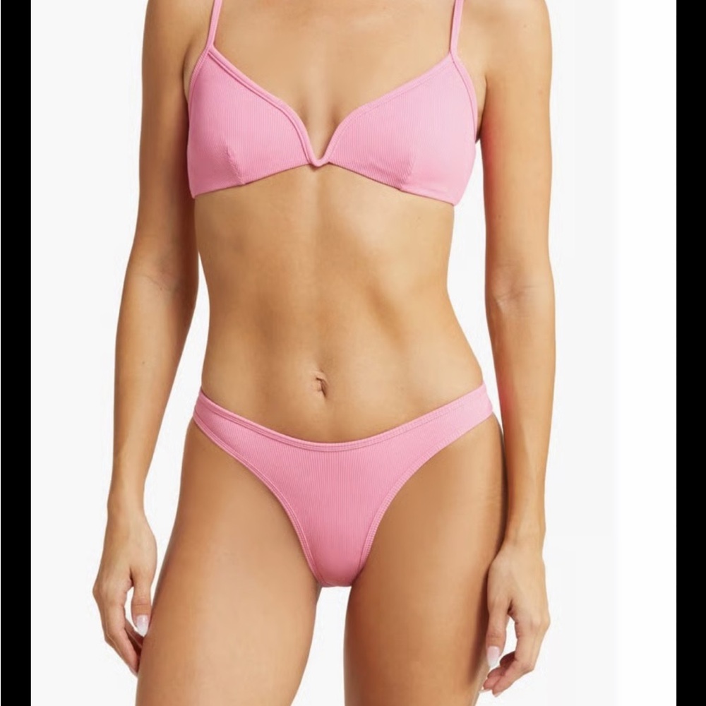 L*Space Helena Bikini underwire top and Whiplash bottom Pink Sz Med $183